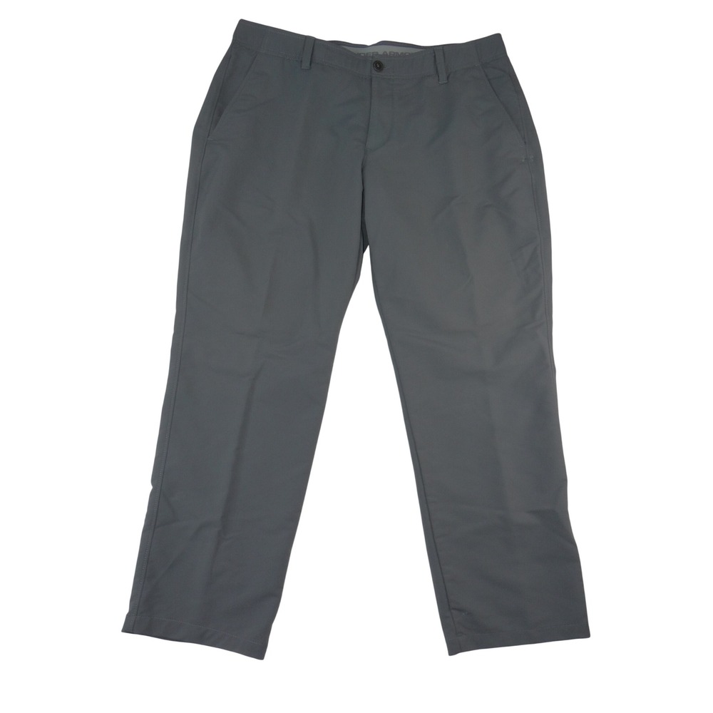 Under Armour Mens Grey Golf Pants 38x30 Performance Stretch Waistband Straight